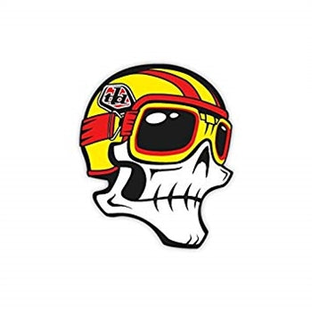 Troy Lee Designs, Troy Lee Designs SKULLY 5" Sticker - Red/Yellow