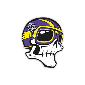 Troy Lee Designs, Troy Lee Designs SKULLY 5" Sticker - Yellow/ Purple