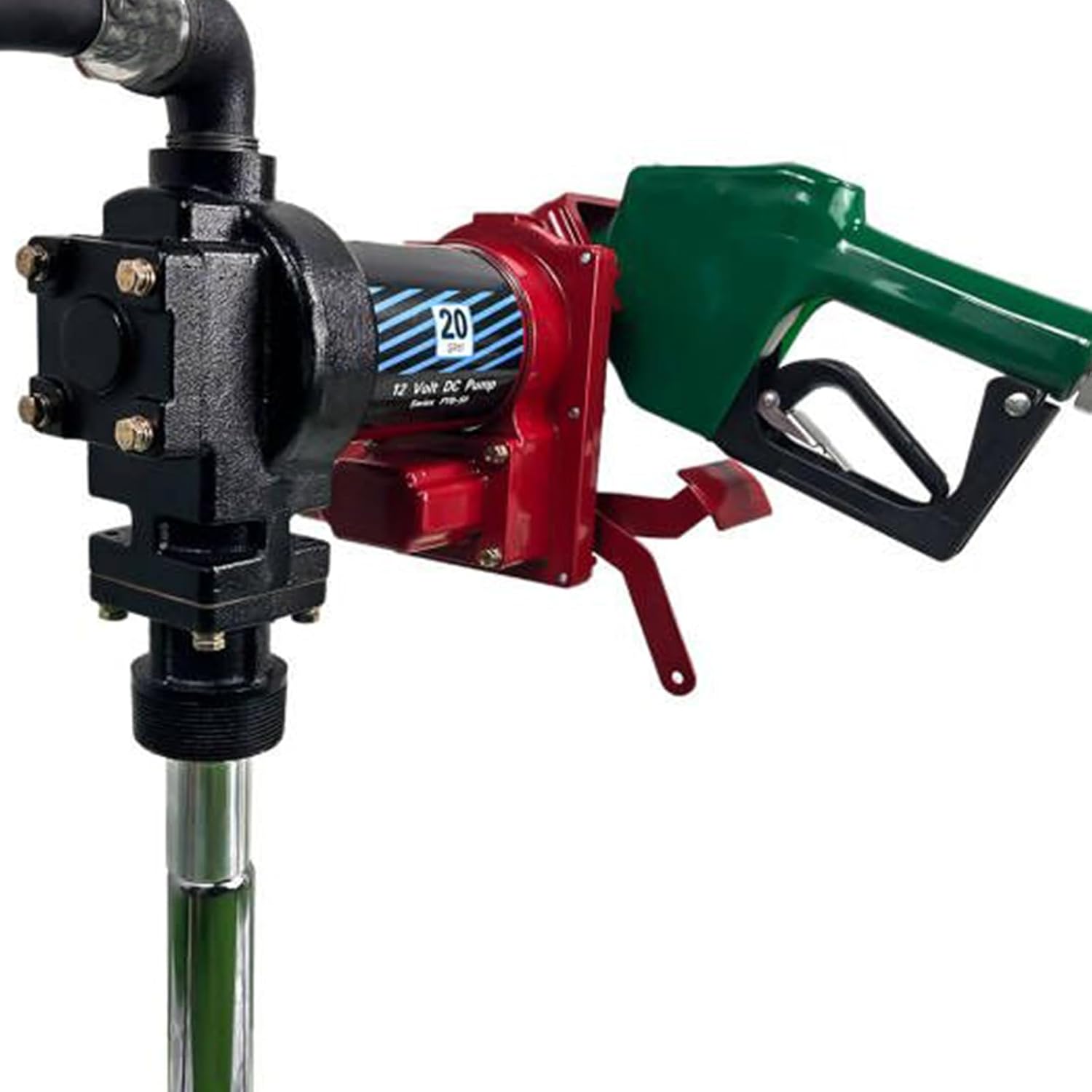 BRAND, CATEGORY, ELECTRIC FUEL PUMPS, WEONEFIT, 12 Volt Fuel Transfer Pump w/Automatic Nozzle | 20 GPM High Flow DC Fuel Pump | for Gasoline, Diesel, Kerosene, Ethanol Blends, Methanol Blends, and Biodiesel | Cast Iron Gas Heavy Duty Transfer Pump