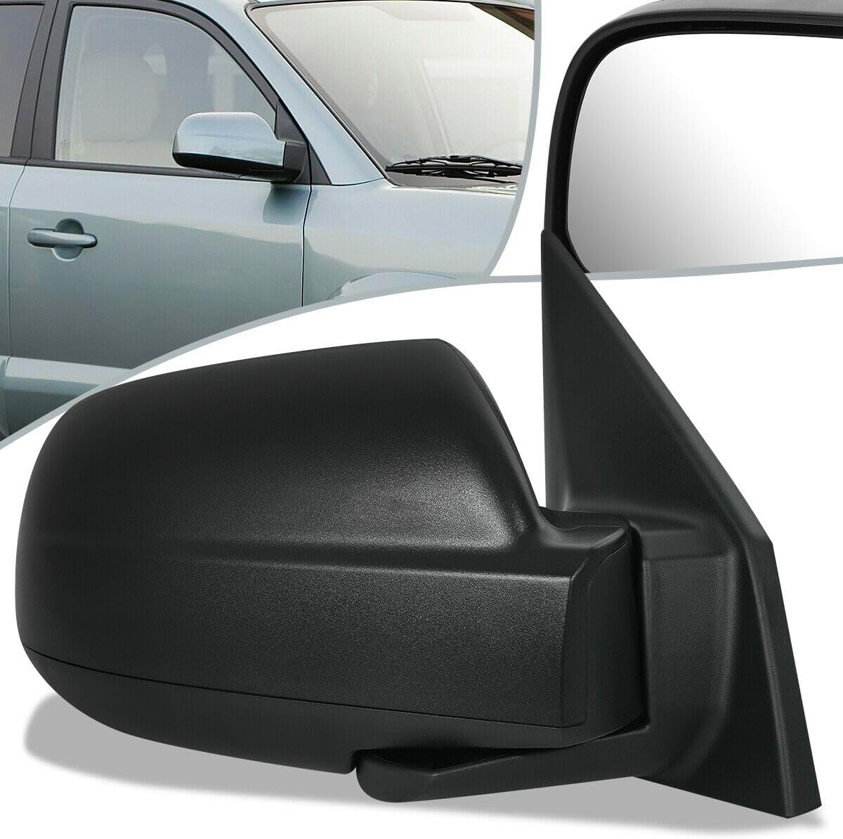 BRAND, CATEGORY, EXTERIOR MIRRORS, LAFENGYAN, 1pc Right Passenger Side Textured Manual Exterior Door Rear View Mirror ABS Style Assembly Hy1321150 876202E420CA OEMMRHY1321150,Fast delivery,Simple installation