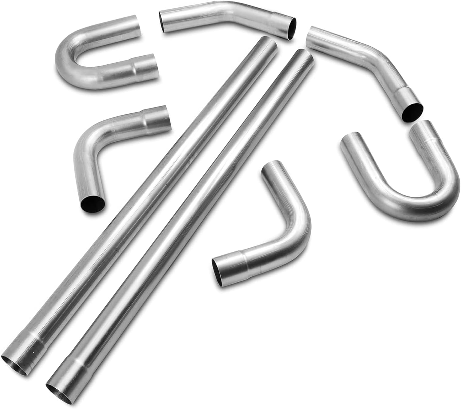 BRAND, CATEGORY, EXHAUST PIPES & TIPS, JY PERFORMANCE, JY PERFORMANCE 3 Inch Universal T304 Stainless Steel Exhaust Pipe Tubing Kit 16 Gauge Custom Straight U Bend 45 & 90 Degree Mandrel 8PCS