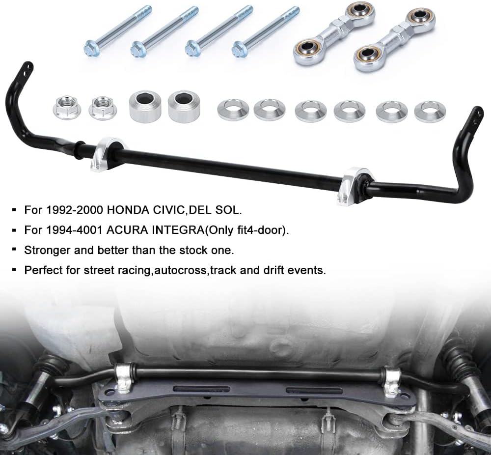 BRAND, CATEGORY, LINK KITS, PQY, 24mm Rear Sway Bar End link Kit Compatible with 92-00 Honda Civic 94-01 Acura Integra DC2