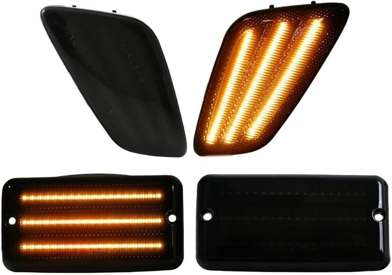 BRAND, CATEGORY, GENERIC, SIDE MARKER ASSEMBLIES, 4Pcs Car Led Fender Side Marker Lights Bumper Turn Signal Lamps Kit for Wrangler Tj 1997-2006 55155629Ac 55155628Ac Led Side Wing Rearview Mirror