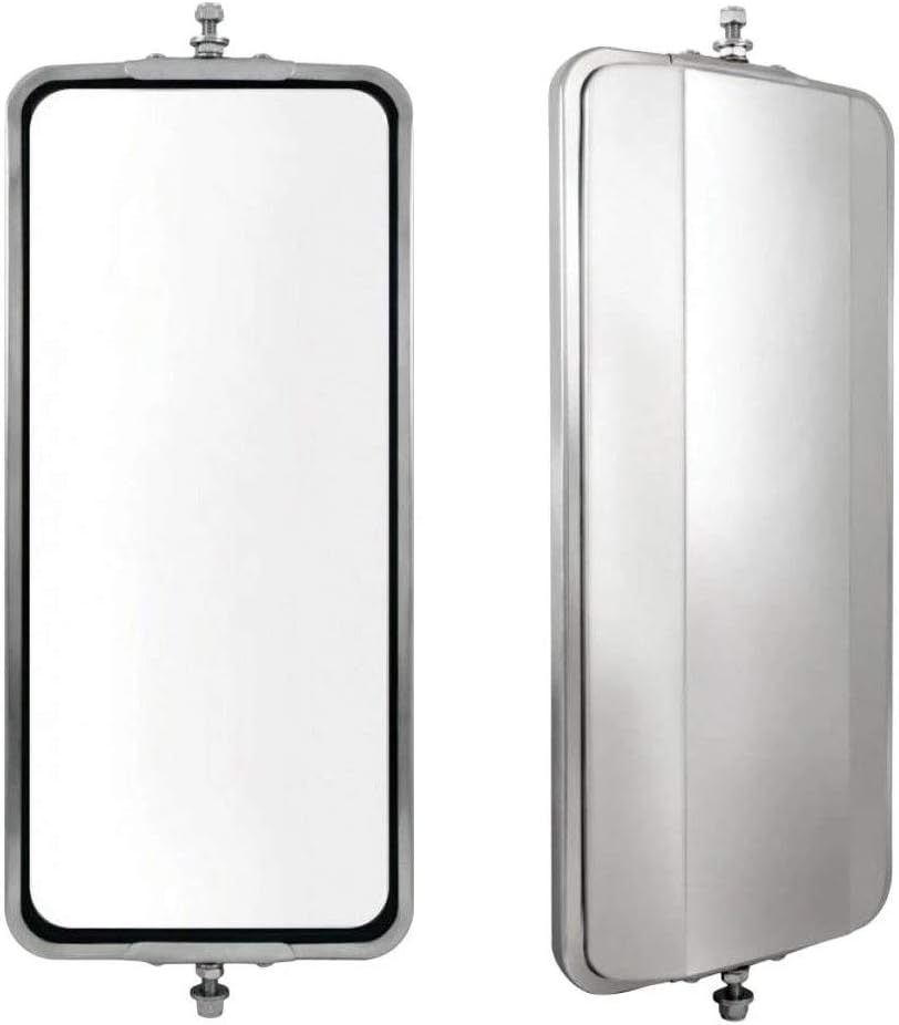 BRAND, CATEGORY, FORTPRO, MAKEUP MIRRORS, 7" x 16" Stainless Steel West Coast Mirror Head | F245678