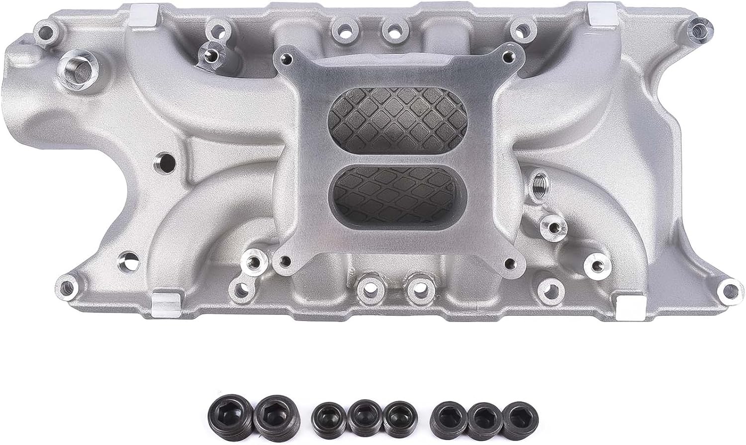 BRAND, CATEGORY, INTAKE MANIFOLDS, WEONEFIT, 84026 Aluminum Dual Plane Intake Manifold Replacement for Ford Small Block Windsor, 1962-1965 V8 4.3L/260, 1963-1969 V8 4.7L/289, 1968-2001 V8 5.0L/302