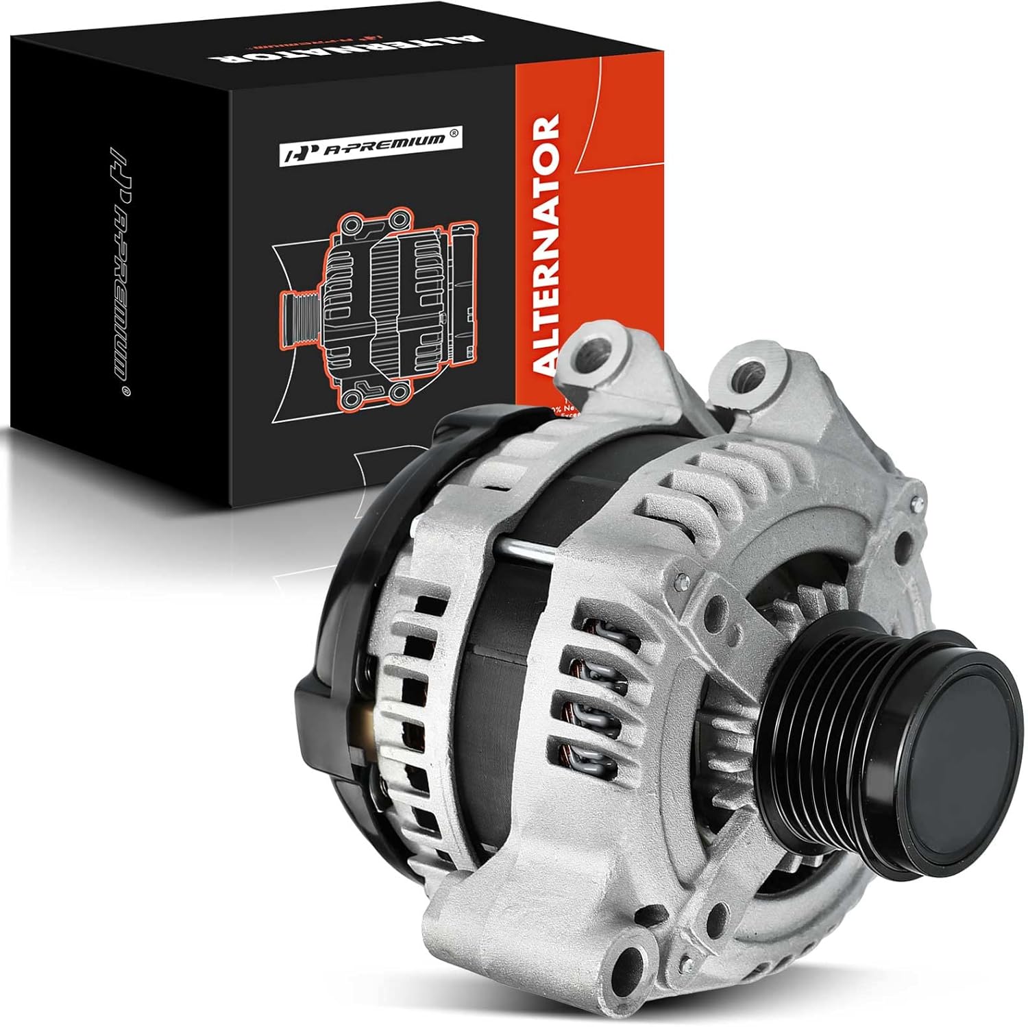 A-PREMIUM, ALTERNATORS, BRAND, CATEGORY, A-Premium Alternator Compatible with Chrysler 200 11-14, Town & Country 11-16 & Dodge Avenger 11-14, Grand Caravan 11-20, Journey 11-19 & Ram C/V & VW Routan, V6 3.6L, 12V 160 Amp, 6-Groove Pulley