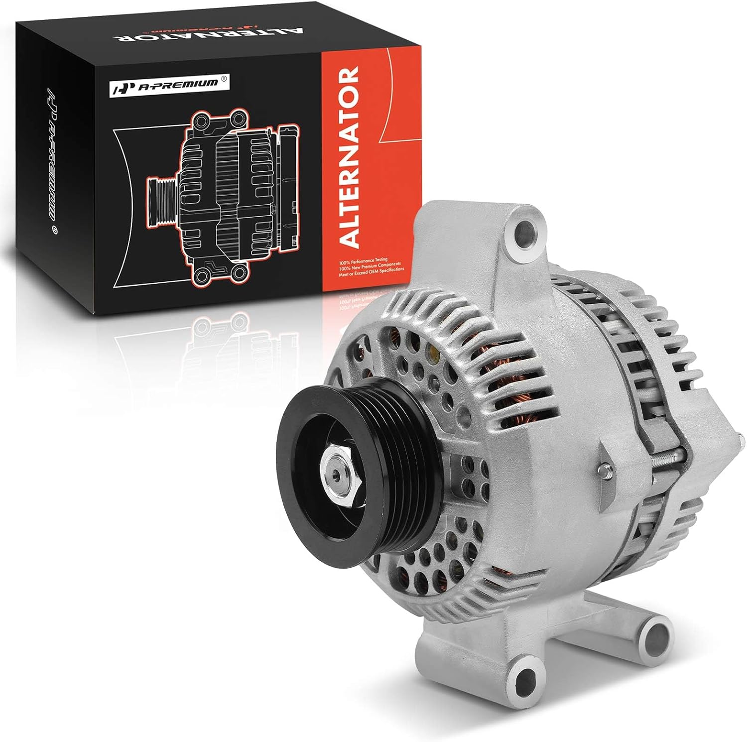 A-PREMIUM, ALTERNATORS, BRAND, CATEGORY, A-Premium Alternator Compatible with Ford F-150, F-350, Explorer, E-150, E-150 Econoline Club Wagon, E-250 Econoline, Ranger, Escort & Mazda B2300 & Mercury Tracer, 12V 95A 6-Groove Pulley Clockwise