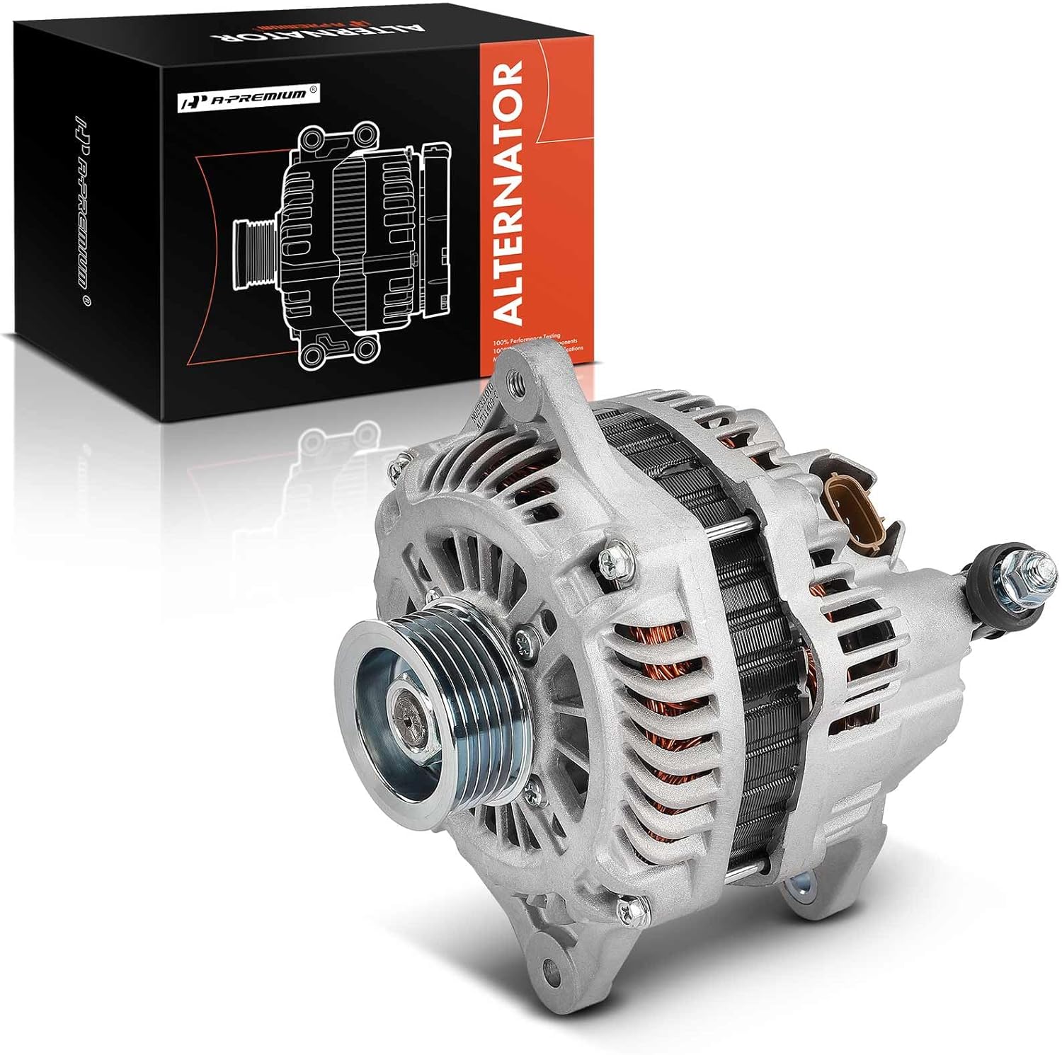 A-PREMIUM, ALTERNATORS, BRAND, CATEGORY, A-Premium Alternator Compatible with Subaru Outback, Legacy, 2010 2011 2012 2.5L, 12V 110A 6-Groove Pulley Clockwise, Replace# A003TG6191, A003TG6191ZC