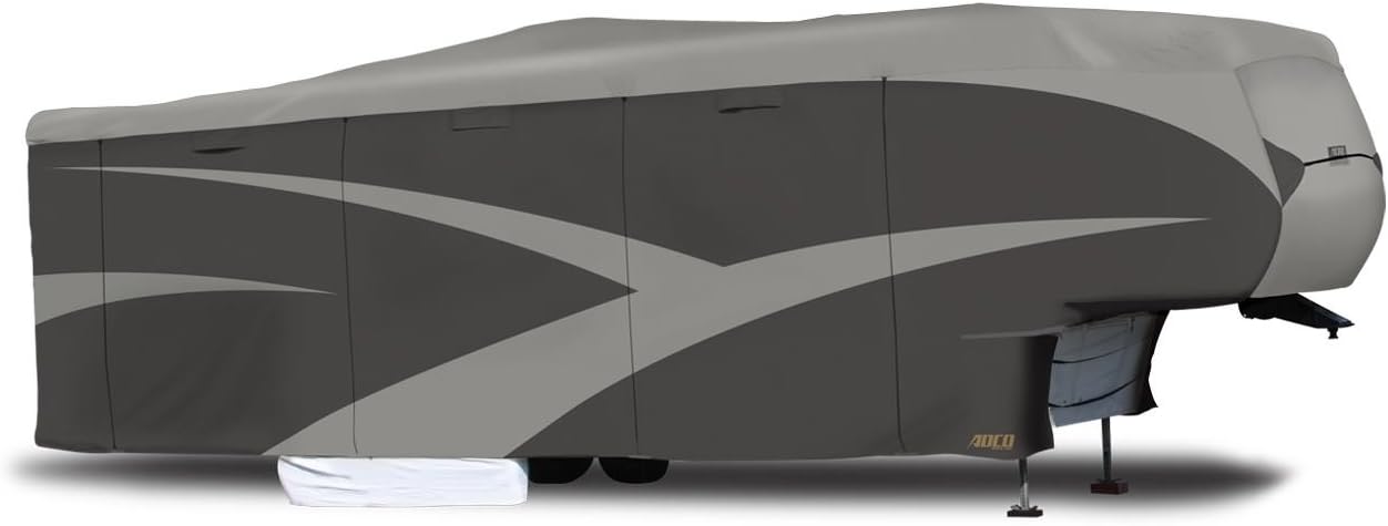 ADCO, BRAND, CATEGORY, RV & TRAILER COVERS, ADCO 52257 Designer Series SFS Aqua Shed 5th Wheel RV Cover - 37'1" - 40' ,Gray