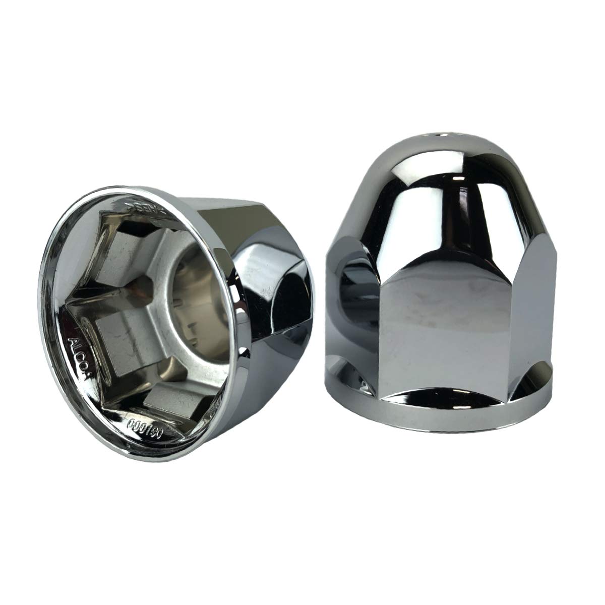 ALCOA, BRAND, CATEGORY, LUG NUT COVERS, ALCOA 10 1 1/16 Push On Hex Flange Hug A Lug Nut Covers with Interior Metal Clip