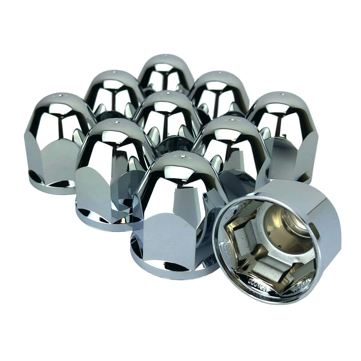 ALCOA, BRAND, CATEGORY, LUG NUT COVERS, ALCOA 10 1 1/16 Push On Hex Flange Hug A Lug Nut Covers with Interior Metal Clip