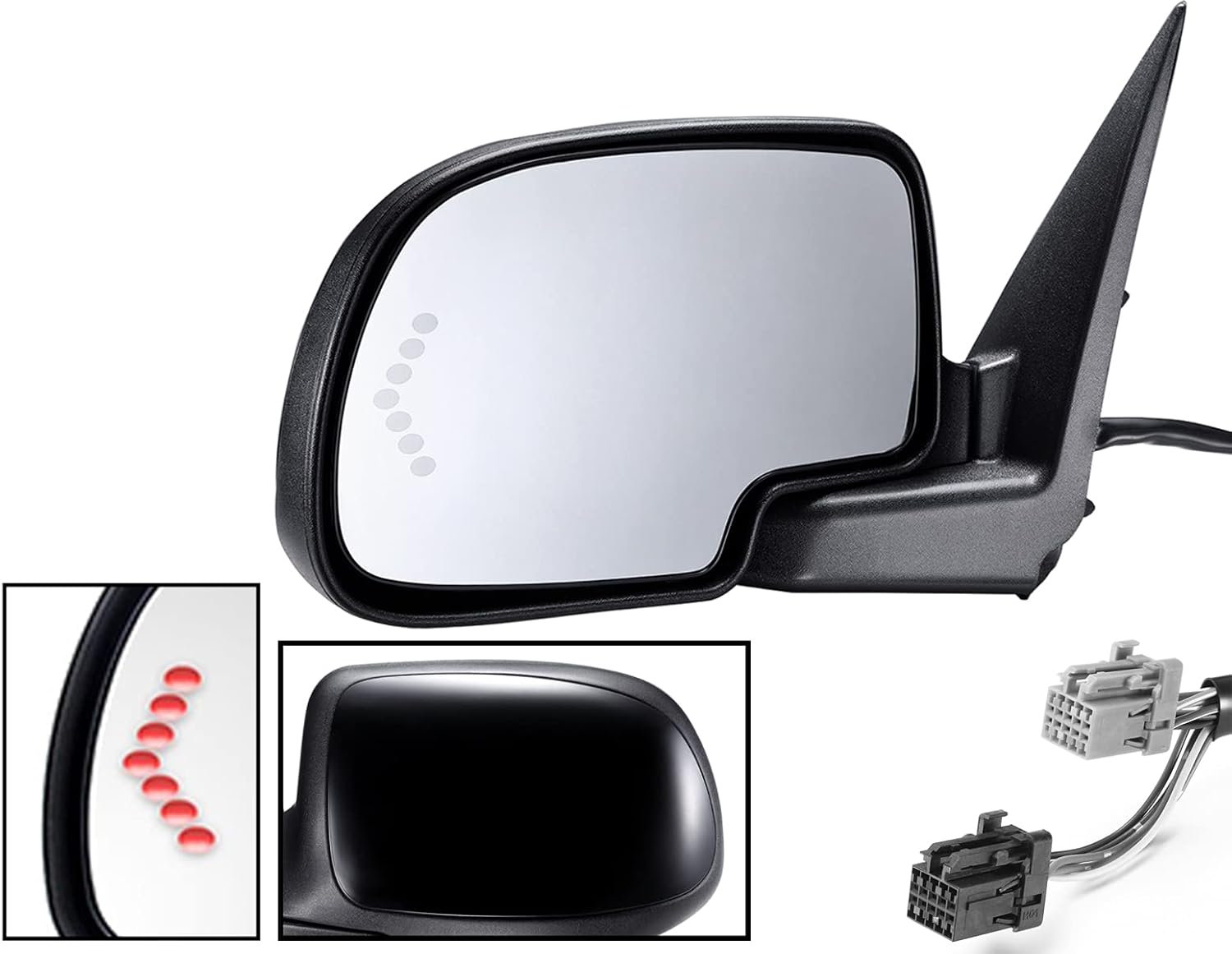 AUTO PARTS AVENUE, BRAND, CATEGORY, EXTERIOR MIRRORS, APA Replacement Rear View Mirror Power Folding Heated Signal Memory for 2003-2007 SILVERADO SIERRA TAHOE YUKON ESCALADE Driver Left Side