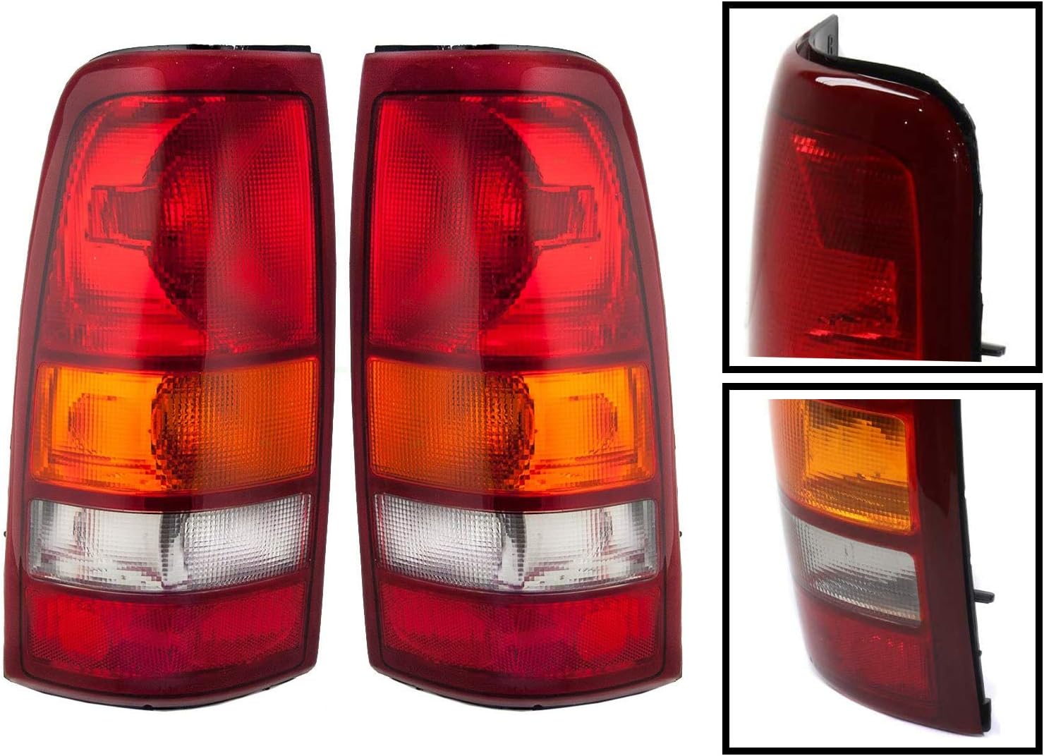 AUTO PARTS AVENUE, BRAND, CATEGORY, TAIL LIGHT ASSEMBLIES, APA Replacement Tail Light Rear Lamp 1999 2000 2001 2002 2003 Silverado Sierra with Bulbs Included Driver and Passenger PAIR Set 19169018 19169017 GM2801173 GM2800173