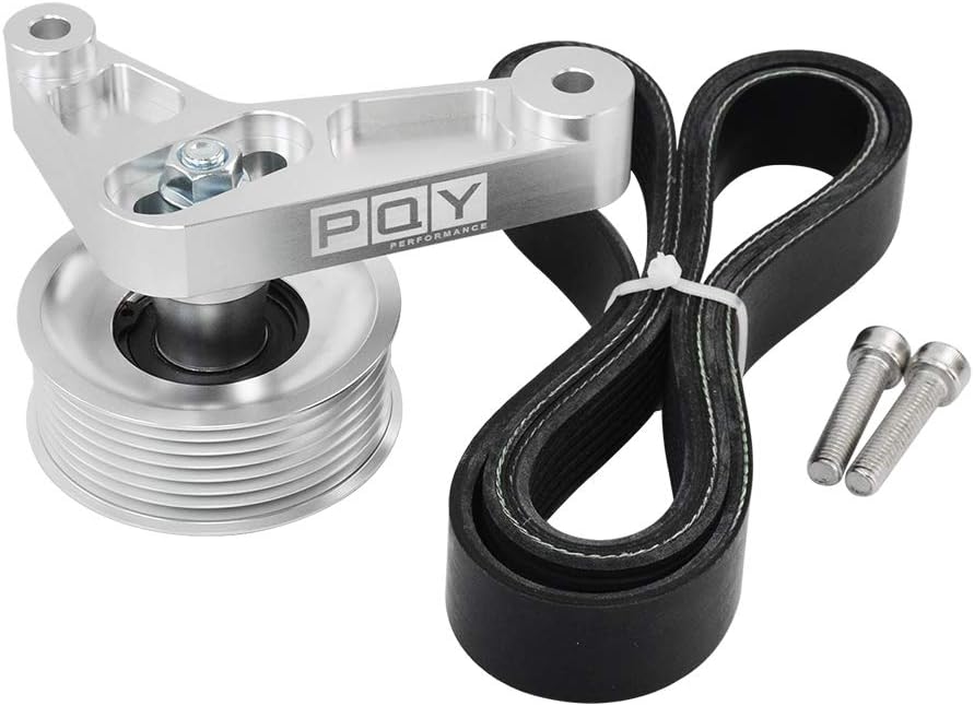 BELT TENSIONERS, BRAND, CATEGORY, PQY, Adjustable EP3 Pulley Kit Compatible with Honda 8th 9th Civic All K20 Engines with Auto Tensioner Keep A/C Installed