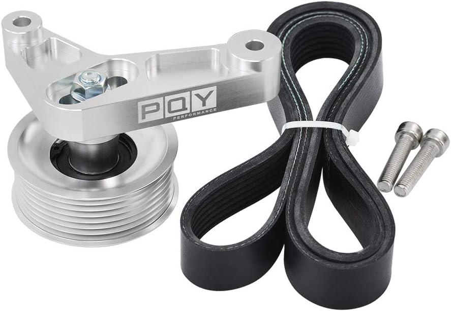 BELT TENSIONERS, BRAND, CATEGORY, PQY, Adjustable EP3 Pulley Kit Compatible with Honda 8th 9th Civic All K24 Engines with Auto Tensioner Keep A/C Installed