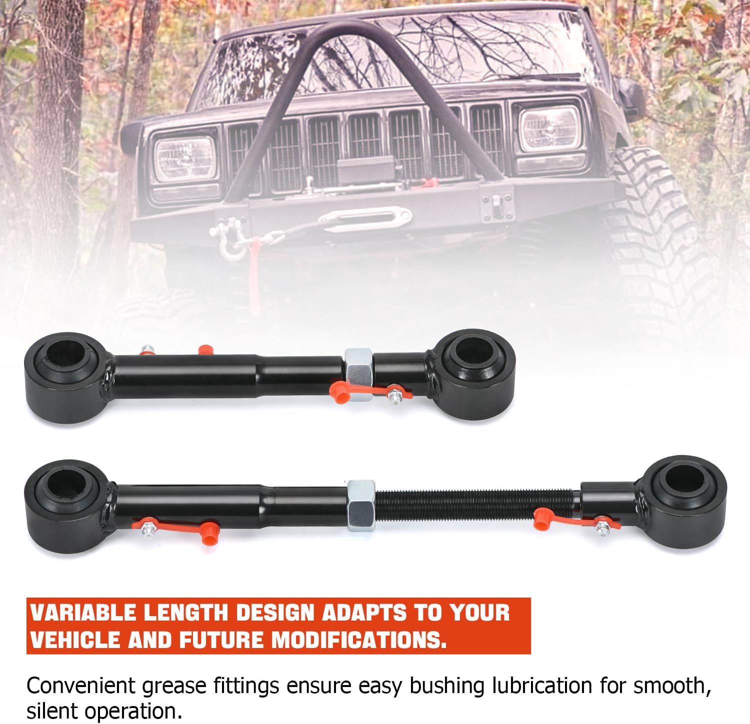 BRAND, CATEGORY, LINK KITS, PQY, Adjustable Front Swaybar Quicker Disconnect System Replacement for Wrangler 1998-2006 TJ Cherokee 1984-2001 XJ with 2.5" - 6" Lifts