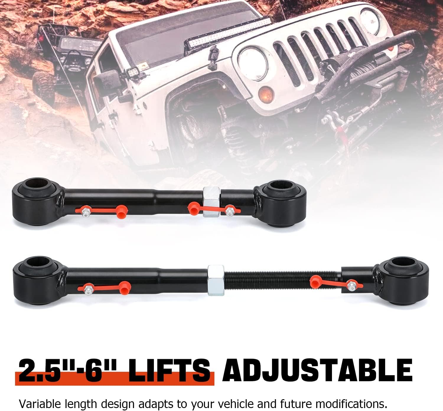 BRAND, CATEGORY, LINK KITS, PQY, Adjustable Front Swaybar Quicker Disconnect System with 2.5" - 6" Lift Replace 2034 Adjustable Quicker Disconnect Sway Bar links Replacement for Jeep Wrangler JK JKU 2007-2018