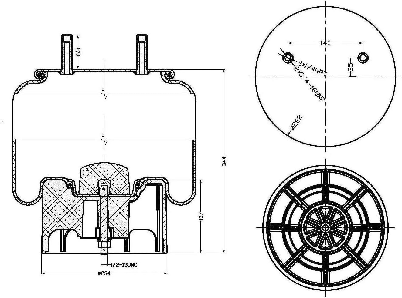 AIR SUSPENSION KITS, BRAND, CATEGORY, FORTPRO, Air Spring Replaces 8713, 1R13-176 | F245591