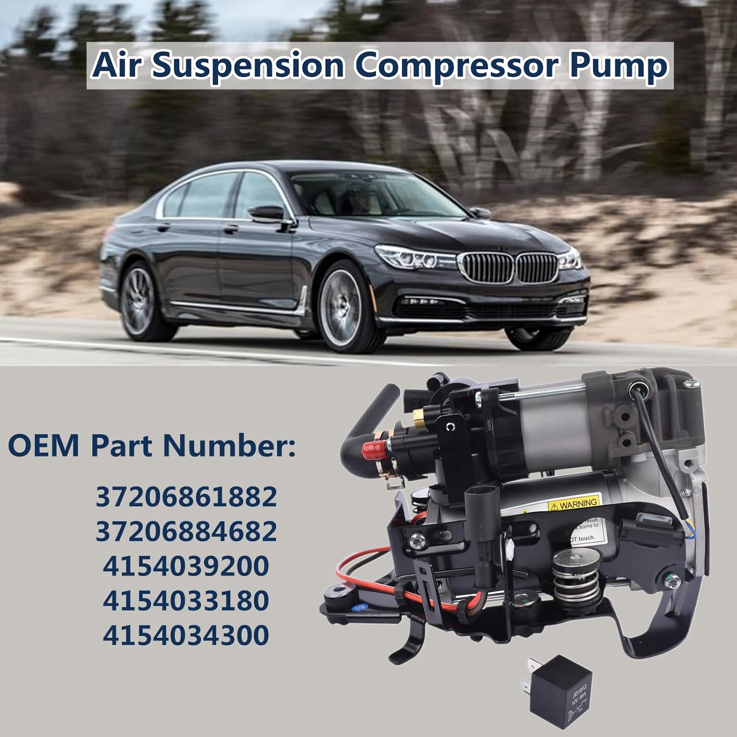 AIR SUSPENSION KITS, BRAND, CATEGORY, WEONEFIT, Air Suspension Compressor Pump Compatible with B-M-W 7 Series G11 G12 740i 750i Alpina B7 2015-201837206861882372068846824154039200 - Weonefit