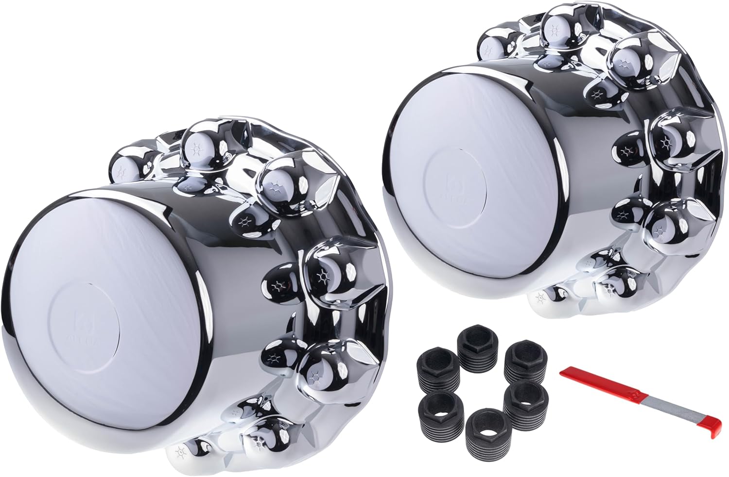 ALCOA, BRAND, CATEGORY, HUBCAPS, Alcoa 2-Piece Rear Chrome ABS Plastic Hub Cover System for 10-Lug, 285.75mm