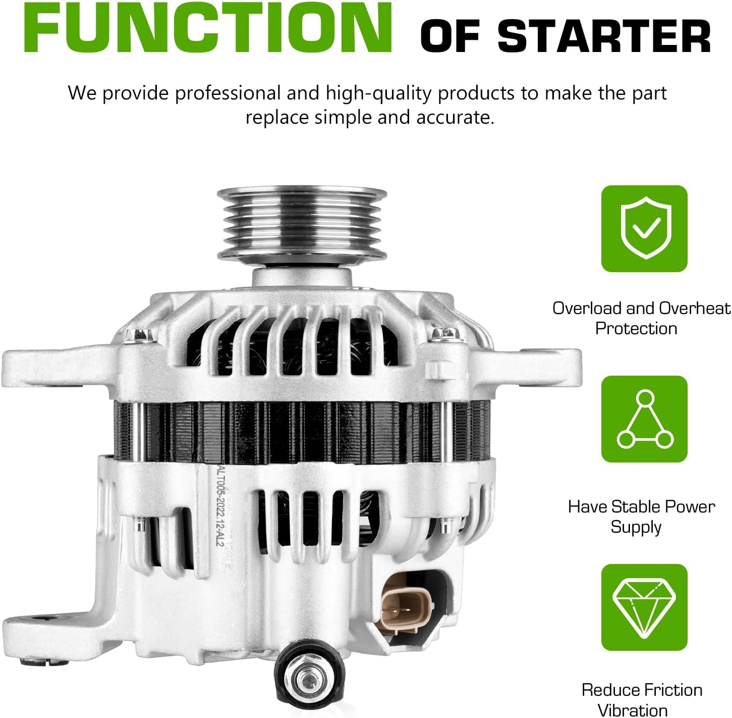 ALTERNATORS, BRAND, CATEGORY, TADAMARK, Alternator AMT0129 400-48053 2.5L Compatible with 2005 Saab 9-2X Subaru Impreza 2000-2004 Legacy Outback 2003-2005 Forester Baja