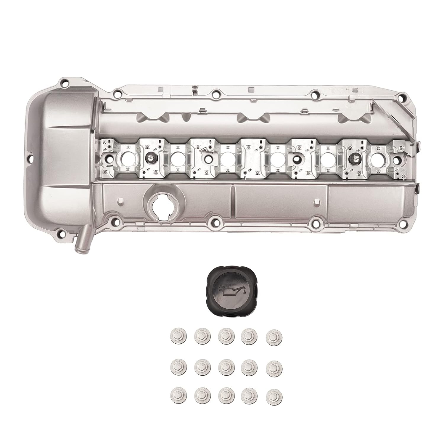 BRAND, CATEGORY, VALVE COVERS, WEONEFIT, Aluminum Valve Cover Replacement for BMW 323i 323Ci 325i 325Ci 328i 328Ci 330i 330Ci 330Xi 525i 528i 530i X5 Z3 M52 M54 2.5L 2.8L 3.0L (with Gasket & Bolts) 11121432928