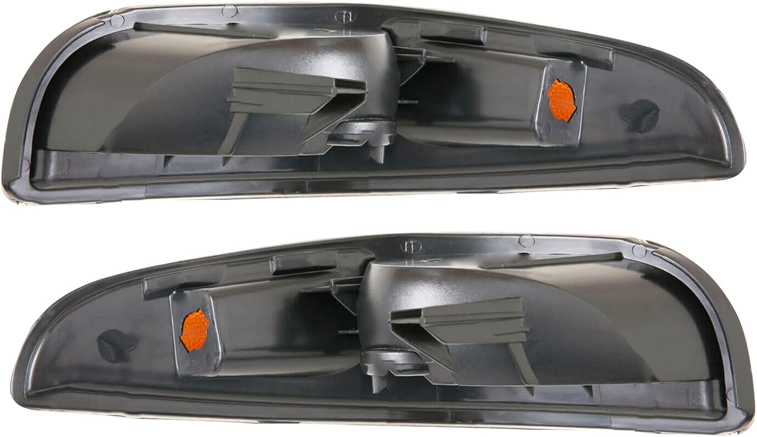 AMERILITE, BRAND, CATEGORY, PARKING LIGHT ASSEMBLIES, AmeriLite Black Replacement Bumper Parking Turn Signal Lights Set For Chevy Corvette - Passenger and Driver Side