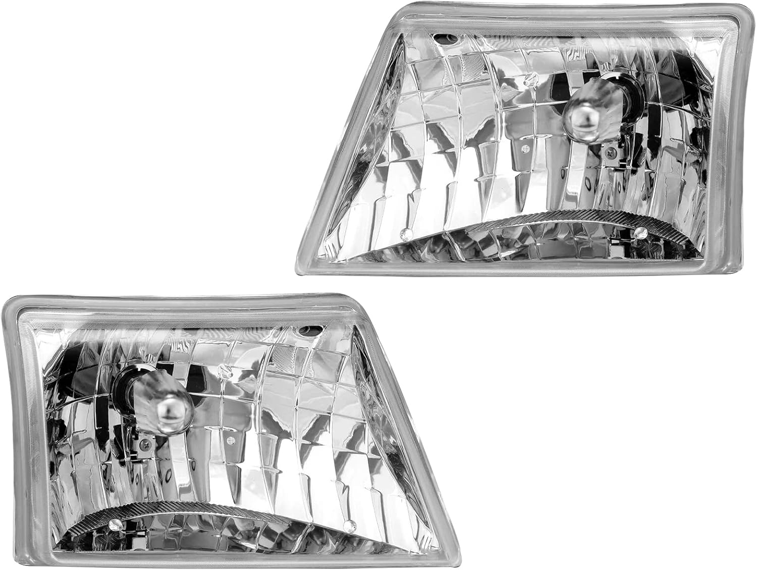 AMERILITE, BRAND, CATEGORY, HEADLIGHT ASSEMBLIES, AmeriLite Crystal Replacment Headlights Pair For 1998 1999 2000 Ford Ranger Pickup - Passenger and Driver Side