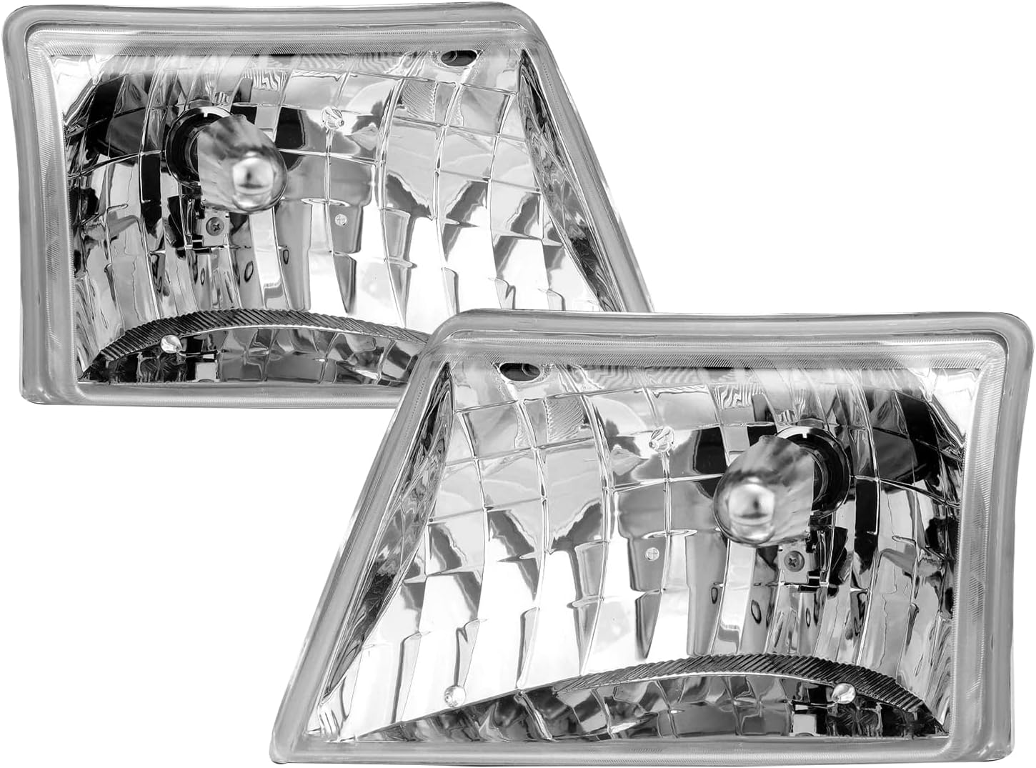 AMERILITE, BRAND, CATEGORY, HEADLIGHT ASSEMBLIES, AmeriLite Crystal Replacment Headlights Pair For 1998 1999 2000 Ford Ranger Pickup - Passenger and Driver Side