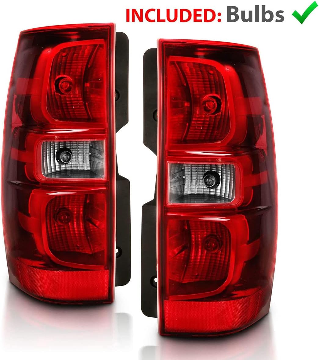 AMERILITE, BRAND, CATEGORY, TAIL LIGHT ASSEMBLIES, AmeriLite OE Style Red Replacement Brake Tail Lights Set for 2007-2014 Chevy Tahoe/Suburban 1500 2500 - Driver and Passenger Side