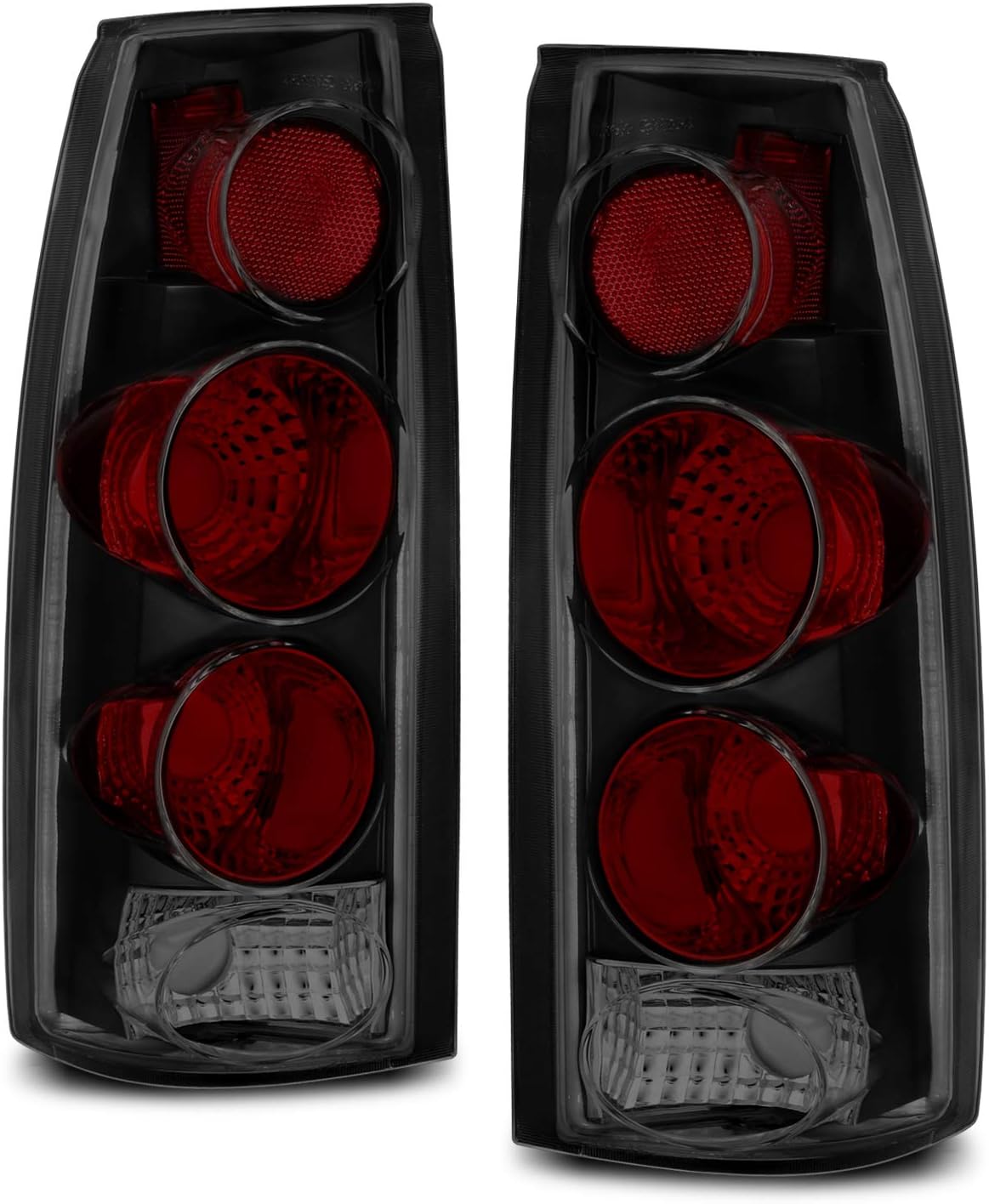 AMERILITE, BRAND, CATEGORY, TAIL LIGHT ASSEMBLIES, AmeriLite for 1988-2000 Chevy GMC C/K 1500 2500 3500 Pickup Tahoe Suburban Clear Red LED Replacement Tail Lights w/Bulb Set - Passenger and Driver Side