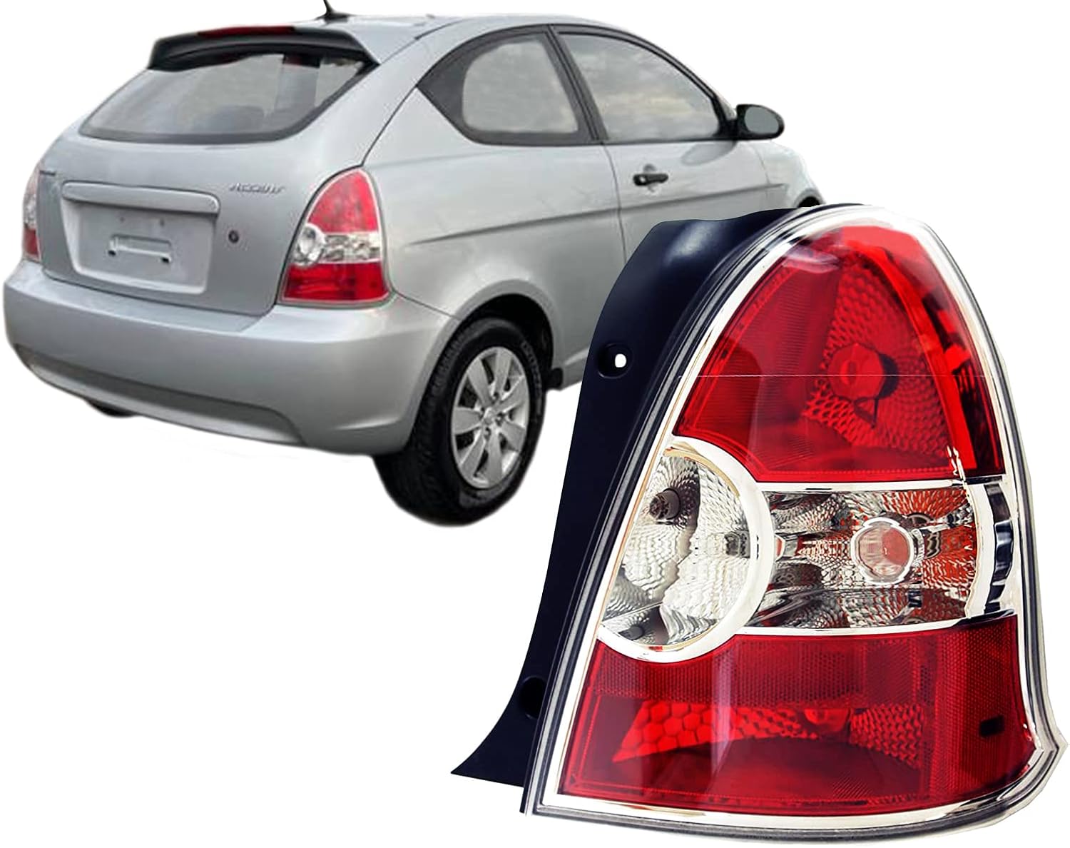 AUTO PARTS AVENUE, BRAND, CATEGORY, TAIL LIGHT ASSEMBLIES, Auto Parts Avenue APA Replacement for Rear Lamp Light 2008 2009 2010 2011 Accent Hatchback with Bulb Driver Left Side 924011E211 HY2800142