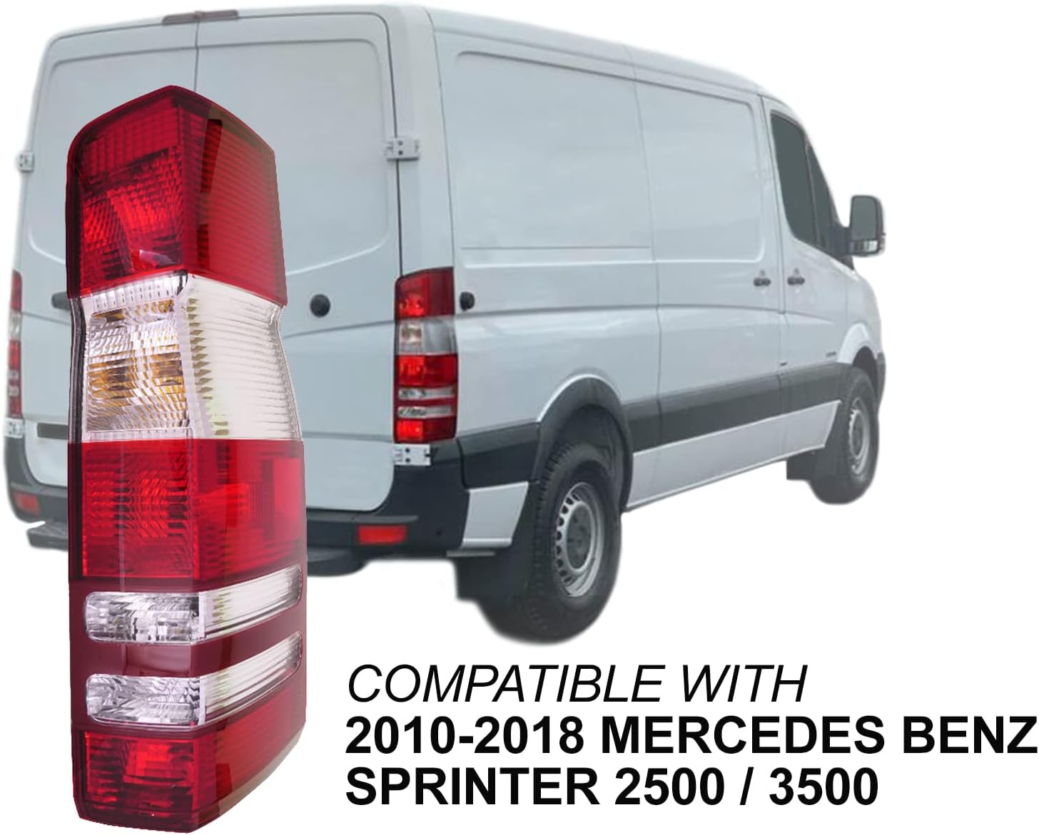 AUTO PARTS AVENUE, BRAND, CATEGORY, TAIL LIGHT ASSEMBLIES, Auto Parts Avenue APA Replacement for Tail Light Rear Lamp 2010 2011 2012 2013 2014 2015 2016 2017 2018 Sprinter 2500 3500 with Bulbs Included Driver Left Side 9068202664 MB2800136