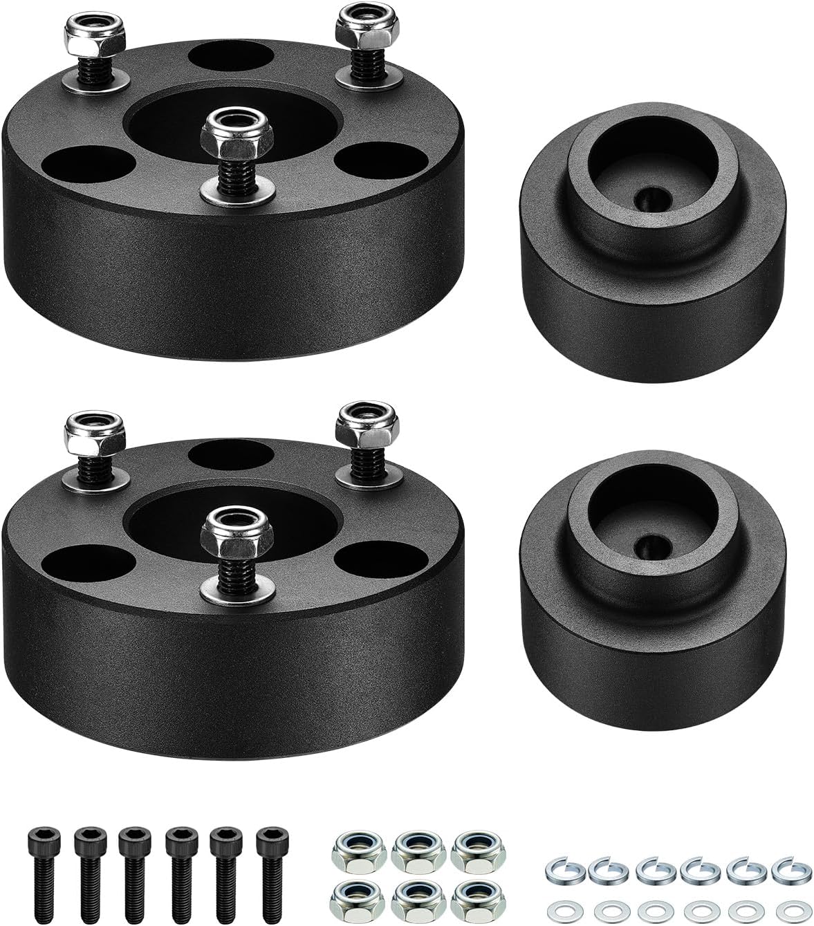 BDFHYK, BODY & SUSPENSION LIFT KITS, BRAND, CATEGORY, BDFHYK 2.5" Front and 1.5" Rear Leveling Lift Kits, Compatible with 2009-2023 Ram 1500 2WD/4WD, 6061-T6 Aluminum Billet Strut Spacers Leveling Kit for Dodge Ram 1500