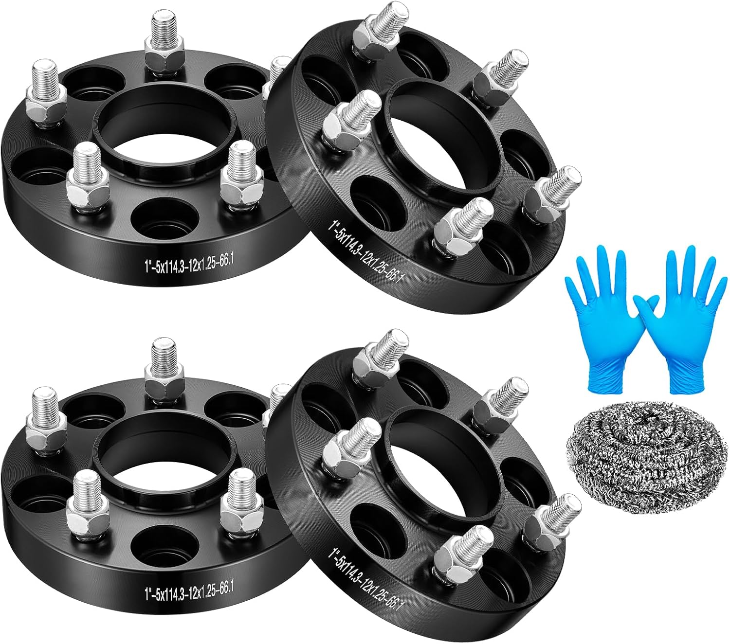 BDFHYK, BRAND, CATEGORY, WHEEL ADAPTERS & SPACERS, BDFHYK 5x114.3mm Wheel Spacers 1 inch Hubcentric Wheel Spacer Compatible with Nissan 350Z 370Z Infiniti FX35 G35 G37, Forged 5 Lug Wheel Adapters M12x1.25 & 66.1 mm Hub Bore, Set of 4