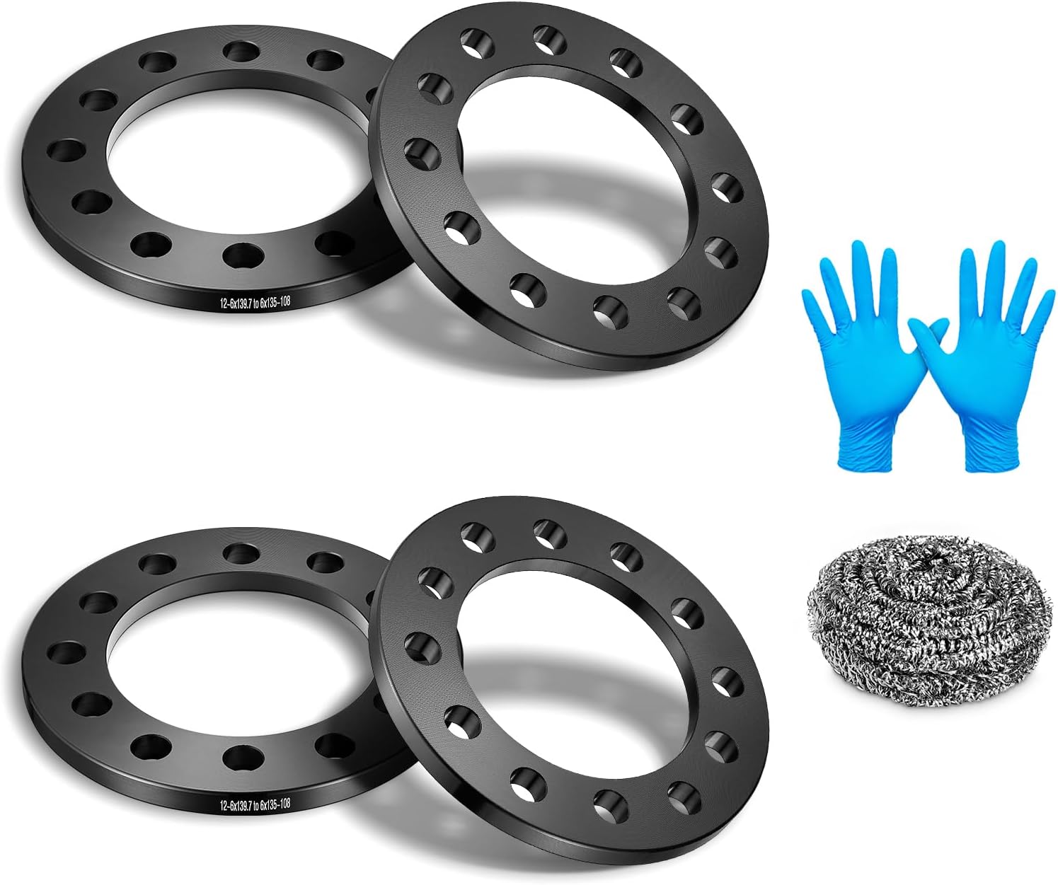 BDFHYK, BRAND, CATEGORY, WHEEL ADAPTERS & SPACERS, BDFHYK 6x135mm or 6x139.7mm Wheel Bolt Pattern 12 mm Hubcentric Wheel Spacer Compatible with Chevy GMC Lincoln Cadillac Toyota Ram 1500,Forged 6 Lug Wheel Adapters 108 mm Hub Bore, Set of 4