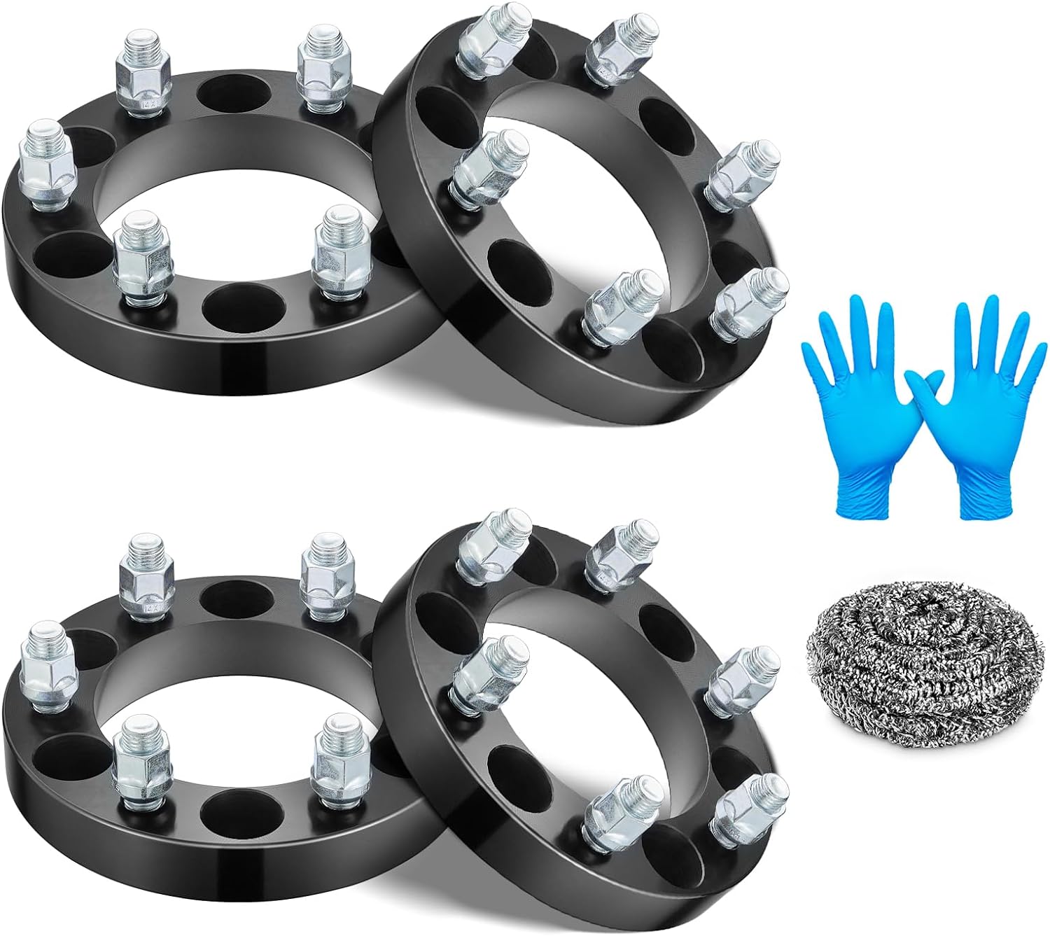 BDFHYK, BRAND, CATEGORY, WHEEL ADAPTERS & SPACERS, BDFHYK 6x139.7 Wheel Spacers 1 inch 6x5.5, 6 Lug M14x1.5 Studs & 108mm Hub Bore, Compatible with Chevy Suburban Silverado Tahoe GMC Sierra 1500 Yukon Cadillac Escalade Ram 1500, Set of 4