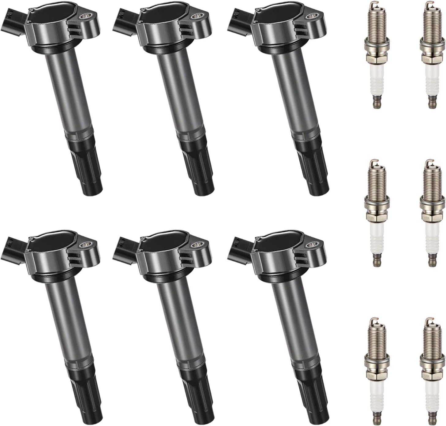 BDFHYK, BRAND, CATEGORY, COIL PACKS, BDFHYK Ignition Coil Pack and Spark Plugs Compatible with Toyota Lexus Highlander ES350 Avalon Camry RX350 RX450h Highlander Sienna Venza RAV4 3.5L V6 Replacement for UF487 6619 Sets of 6