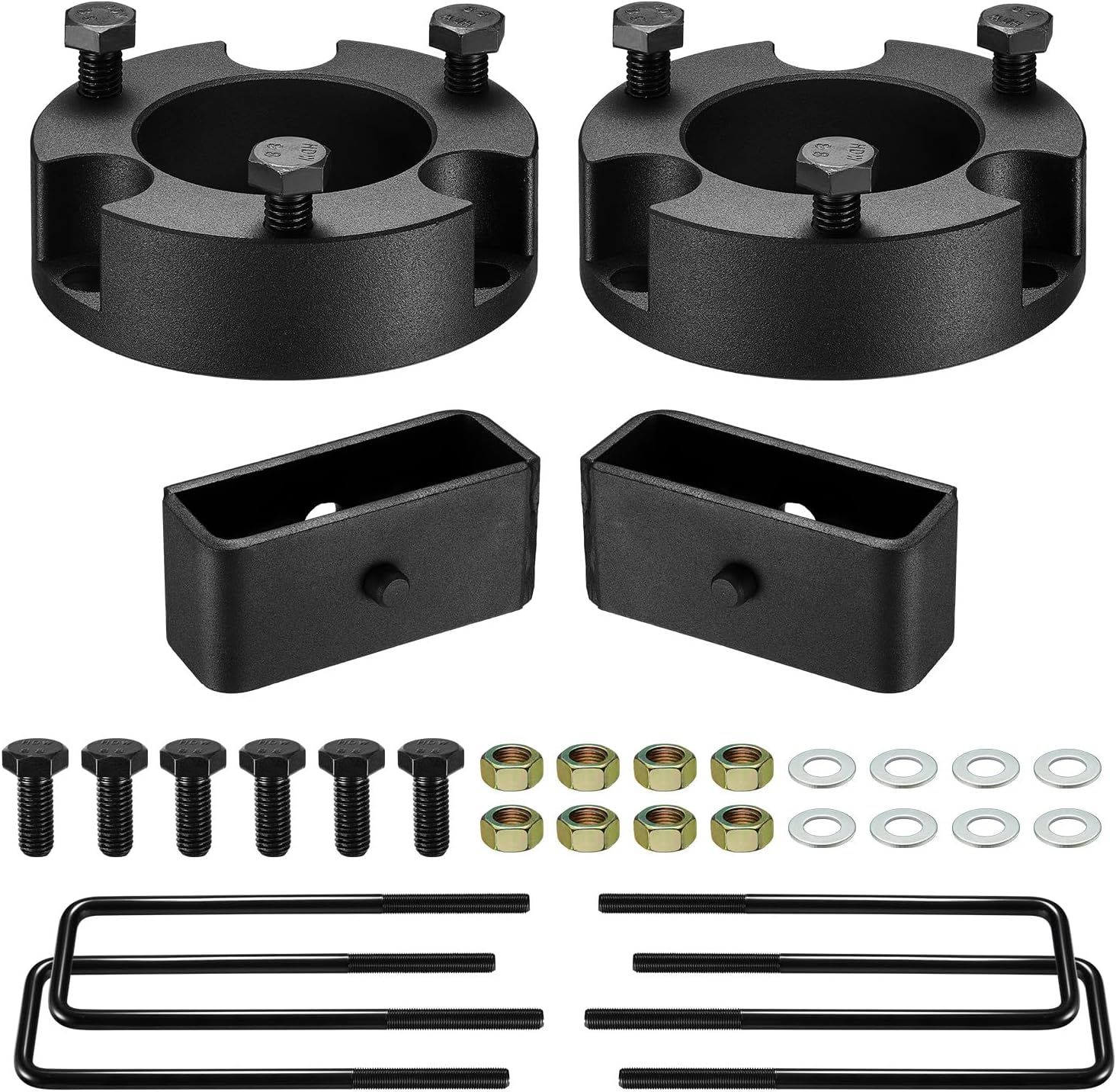 BDFHYK, BODY & SUSPENSION LIFT KITS, BRAND, CATEGORY, BDFHYK Leveling Lift Kits Compatible with Toyota Tacoma, 3" Front and 2" Rear Leveling Lift Kit for 1995-2004 Tacoma 2WD 4WD, 6061 T6 Aluminum Billet Strut Spacers, 6 Lug Wheel Bolt Pattern Only