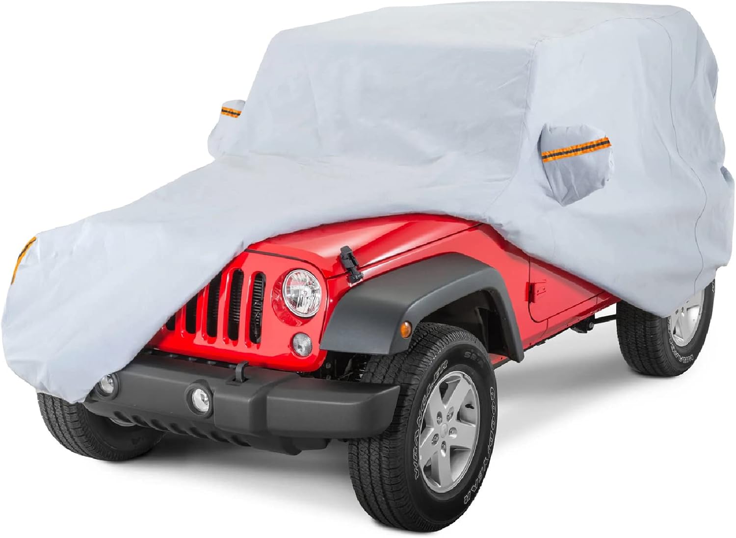 BDFHYK, BRAND, CATEGORY, FULL CAR COVERS, BDFHYK Waterproof Car Cover 2 Door Wrangler Covers, All Weather Protection Outdoor Cover for 1945-2022 Jeep Wrangler CJ,YJ, TJ,JK & JL with Driver Door Zipper Lock Cable