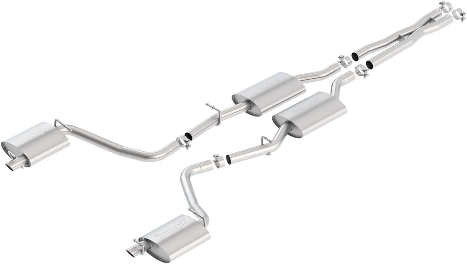 BORLA, BRAND, CAT-BACK SYSTEMS, CATEGORY, BORLA 140649 Cat-Back Perf. Exhaust System for 2015-2023 Dodge Challenger SXT/GT 3.6L V6 Automatic/Manual Transmission Rear Wheel/All Wheel Drive 2 Door Tips NOT Included Use Factory Tips/Valance