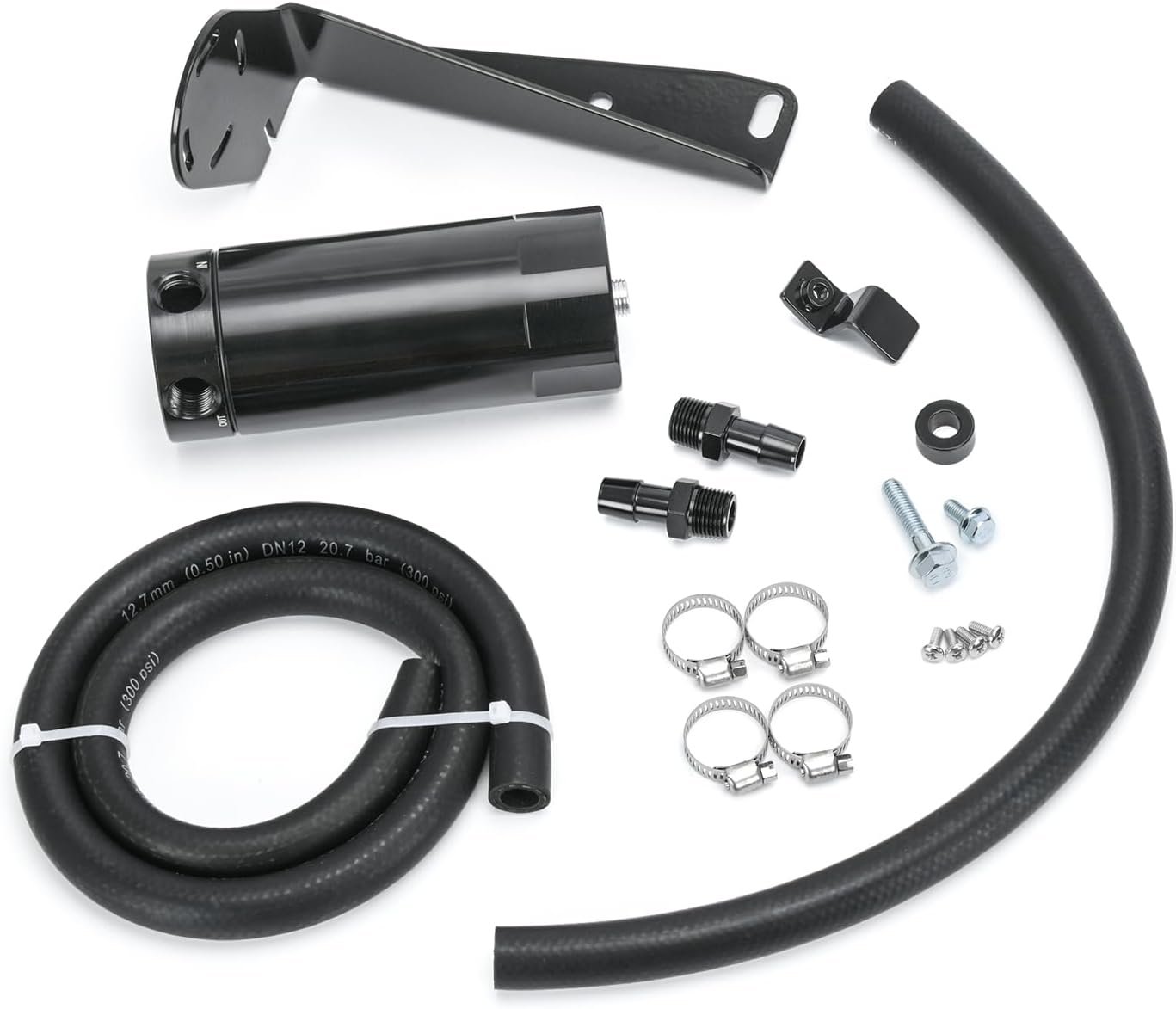 BRAND, CATEGORY, PQY, RESERVOIRS, Baffled Oil Catch Can Kit with Hose and Bracket Compatible with Dodge Ram 1500 5.7L 2019-2022