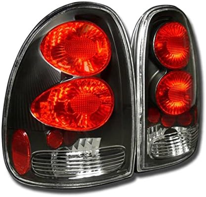 BRAND, CATEGORY, SPPC, TAIL LIGHT ASSEMBLIES, Black Euro Tail Lights Assembly Set For Dodge Caravan - (Pair) Driver Left and Passenger Right Side Replacement