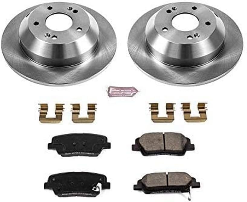 BRAKE KITS, BRAND, CATEGORY, POWER STOP, Brake Kit For 2010-2018 Santa Fe | 2013-2018 Santa Fe Sport | 2011-2015 Sorento Rear Autospecialty Replacement Brake Rotors and Ceramic Brake Pads KOE7507