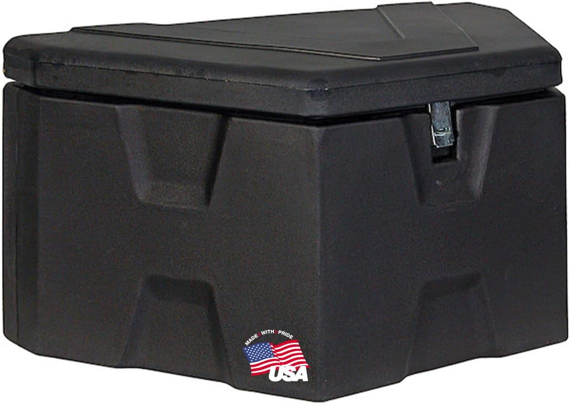 BRAND, BUYERS PRODUCTS COMPANY, CATEGORY, TRUCK BED TOOLBOXES, Buyers Products 1701680 Black Poly Trailer Tongue Truck Tool Cargo Storage Box,18 x 19 x 36 Inch, Made In The USA, Trailer Tongue Box For Storage And Organization, Trailer Storage Box