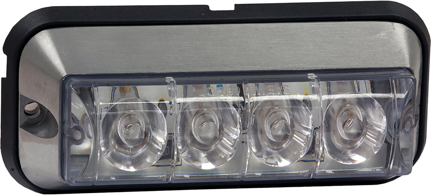 BRAND, BUYERS PRODUCTS COMPANY, CATEGORY, EMERGENCY STROBE LIGHTS, Buyers Products 8891006 4.875 Inch Clear Rectangular Strobe Light With 4 LED