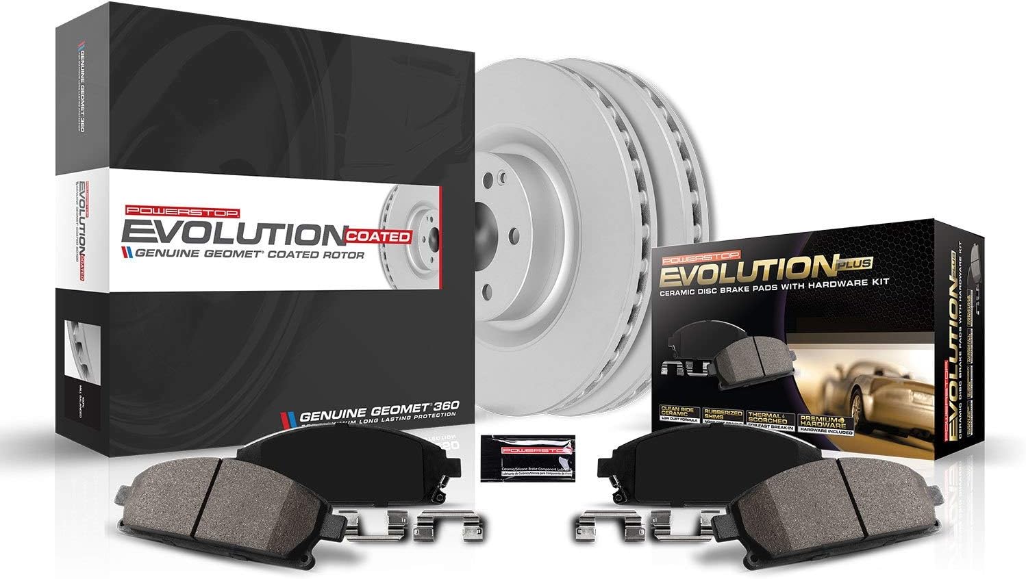 BRAKE KITS, BRAND, CATEGORY, POWER STOP, CRK1043 Front Coated Brake Rotors and Ceramic Brake Pads Brake Kit For 2003-2012 Honda Accord | 2013-2021 Civic | 2002-2004 CR-V | 2003-2011 Element [Application Specific]