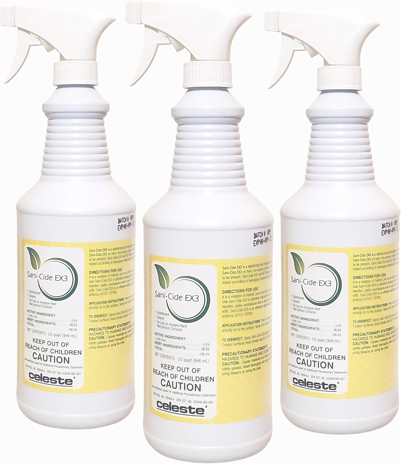 ALL-PURPOSE CLEANERS, BRAND, CATEGORY, CELESTE, Celeste Sani-Cide EX3 Multi-Purpose Cleaner (12 x 1 QT Bottle)