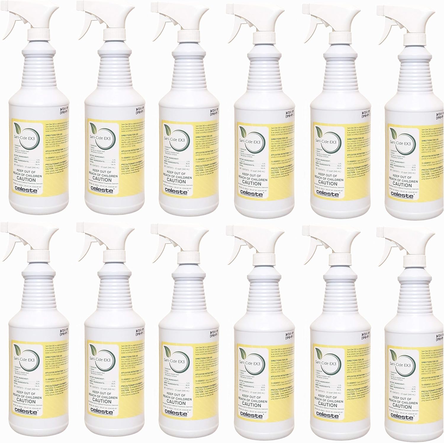 ALL-PURPOSE CLEANERS, BRAND, CATEGORY, CELESTE, Celeste Sani-Cide EX3 Multi-Purpose Cleaner (12 x 1 QT Bottle)