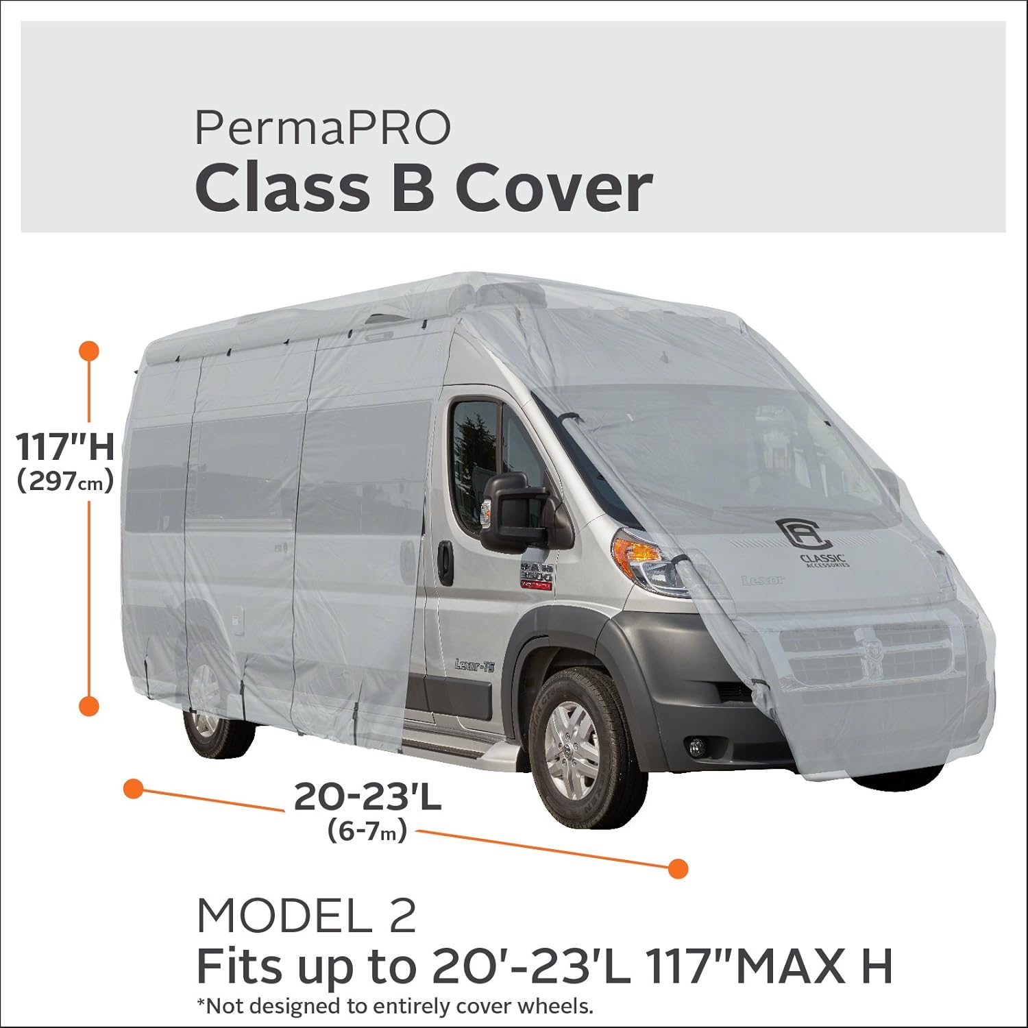 BRAND, CATEGORY, CLASSIC ACCESSORIES, RV & TRAILER COVERS, Classic Accessories Over Drive PermaPRO Class B RV Cover, Fits 23'-25' RVs